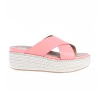 Women's Fit Flop Eloise Espadrille Wedge Cross Slide Sandals in Pink