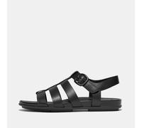 Women's Fit Flop Gracie Rubber-Beckle Leather Fisherman Sandals in Black