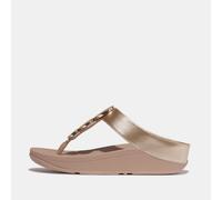 Women's Fit Flop Halo Bead-Circle Metallic Toe-Post Sandals in Beige