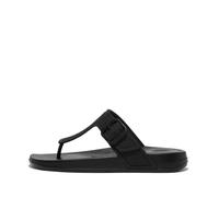 Women's Fit Flop iQushion Adjustable Buckle Flip-Flops in Black
