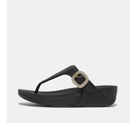 Fitflop Lulu Crystal-Buckle Leather Sandals UK 6 Black