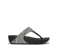 FitFlop Womens Lulu Shimmer Toe Post Sandals Black Mix 6