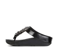FitFlop Womens Rumba Ombre Toe Post Sandals All Black 5