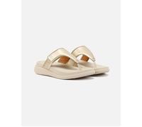 Fitflop Women's F-Mode GO Adjustable Flatform Toe-Post Sandals, Platino, 3 UK