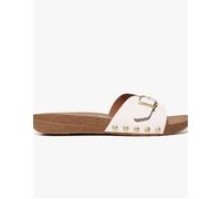 FitFlop Iqushion Adjustable Buckle Leather Slides - Urban White, White, Size 3, Women White