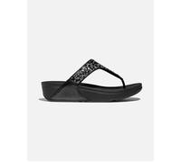 FitFlop Lulu Crystal Mix Toe Post Polyurethane Women's Slip On Sandals - All Black - Size:UK 4
