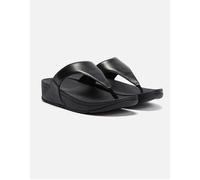 Fitflop Womens Lulu Leather Toe Post Slides (Black) Colour: Black, Size: 6
