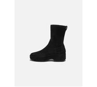 Women's Fitflop Women's F-Luma Stretch Suede Demi-Wedge Mid-Calf Boots All Black - Size: 4