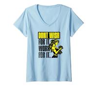 Womens Fitness - Girl Work For It Gym Life V-Neck T-Shirt