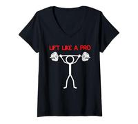 Womens Fitness Studio Lift Like A PRO Funny Muscle Training V-Neck T-Shirt
