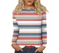 Womens Fitted Ribbed Tshirt, Long Sleeve Tops Women Cotton, Plus Size School Long Sleeve Shirts Modern Stretch Festival Striped Blouse Ribbed Slimming Crew