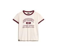 Women's fitted T-shirt Superdry Athletic Essentials Ringer Blanc S