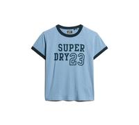 Superdry Athletic Ringer Fitted Short Sleeve T-shirt Blue XL Woman