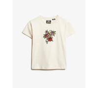 Women's fitted T-shirt Superdry Small Tattoo Rhinest Blanc XS