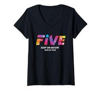 Womens Five Keep on Movin 2025 V-Neck T-Shirt