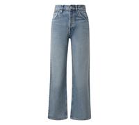 Women's Five-Pocket Bleached Straight Jeans with Belt Loops COMMA Bleu 38