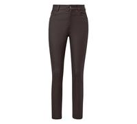 Women's Five-Pocket Slim Fit Coated Cotton Blend Trousers COMMA Marron 46