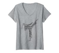 Women's Five Tenets of Taekwondo V-Neck T-Shirt, Heather Grey, Small