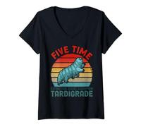 Womens Five Time Extinction Event Tardigrade Lovers Microbiologist V-Neck T-Shirt