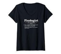 Women's Fixologist Handyman Not A Magician Fixing Stuff V-Neck T-Shirt