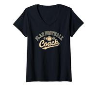 Women's Flag Football Coach V-Neck T-Shirt