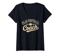 Women's Flag Football Coach V-Neck T-Shirt