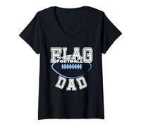Women's Flag Football Dad for Dads V-Neck T-Shirt