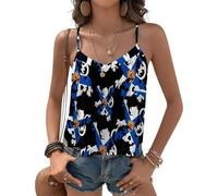 Women's Flag of Scotland Lion Rampant Print Cami Top Spaghetti Strap V-Neck Flowy Summer Vest