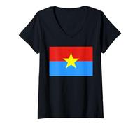 Womens Flag of The National Liberation Front of South Vietnam V-Neck T-Shirt