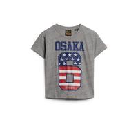 Women's flag T-shirt Superdry 90& Osaka 6 Gris S