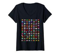 Womens Flags of The World Geography Gifts V-Neck T-Shirt