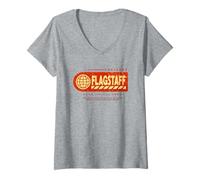 Womens Flagstaff Arizona - Flagstaff AZ Travel Stamp V-Neck T-Shirt