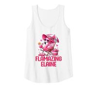 Womens Flamazing Elaine Pink Flamingo Tropical Beach Scene Women's Tank Top