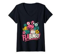 Women's Flamingo Bingo Lover Flamingo Bingo Mama V-Neck T-Shirt
