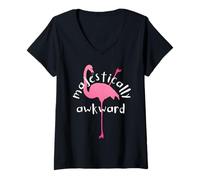 Womens Flamingo - Majestically Awkward Weird Nerd Funny Gift V-Neck T-Shirt