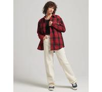 Women's flannel and woolen skin overshirt Superdry Rouge XS