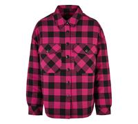 Urban Classics Women's Ladies Flanell Padded Overshirt Shirt, wildviolet/Black, 3XL