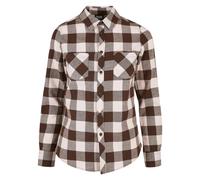 Urban Classics Women's Ladies Turnup Checked Flanell Shirt, Pink/Brown, XS