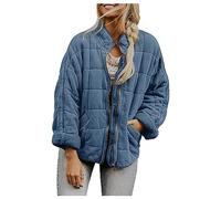 Womens Flannel Plaid Shirts Long Sleeve Checked Shaket Oversized Boyfriends Coats for Fall 2023 Blue
