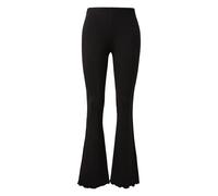 Women's Flared Jersey Trousers with Embroidery and Frayed Hem QS Noir 34