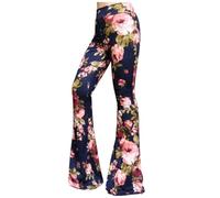 Women's Flared Leggings Vintage High Waist Flared Trousers Elegant Floral Pattern Leggings Bootcut Sports Trousers Opaque Sports Yoga Trousers Casual Trousers Jazz Pants for Dance Fitness Casual Work,