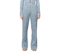 Women's Flared Ribbed Knit Trousers 24 Colours Bleu 38