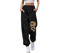Women's Flared Trousers, Women's Printed Casual Trousers, Closed Waist, Lacing, Elastic Waist, Small Foot Trousers, Jogging Trousers, Sports Trousers, Red, Women's Sexy, yellow, XL