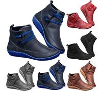 Womens Flat Ankle Boots Womens Retro Boots Vintage Style Walking Boot Low Wedge Fall Boot Comfortable Fit Winter Booties Arch Support High Top Shoes For Ladies Casual Daily Wear Booties