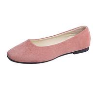 Womens Flat Ballet Pumps - Comfortable Slip-On Ballerina Shoes for Casual Office Work, Lightweight Cushioned Dolly Loafers, Classic Round Toe Walking Footwear Pink