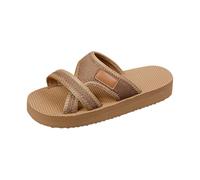 Women's Flat Casual Beach Mesh Pillar Women's Shoes Large Size Sandals Womens House Slipper Socks (Khaki, 6)