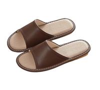 Women's Flat Comfortable Sandals - Slippers for Men and Women at Home Comfortable Summer Massage Slippers Breathable Non-Slip Lightweight Sandals Unisex Slippers Soft Leather Travel Slippers Guests