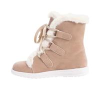Women's Flat Heeled Round Toe Casual Comfortable Mid Calf with Fleece and | Chelsea Boots,Work Trainers,Winter Boots,Rigger Boots,Platform/Chunky,Tall,Embroidered,Insulated,Rugby,Brown