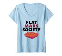 Women's Flat Mars in Space Flat Mars Society V-Neck T-Shirt