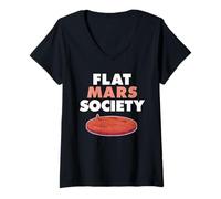 Women's Flat Mars in Space Flat Mars Society V-Neck T-Shirt